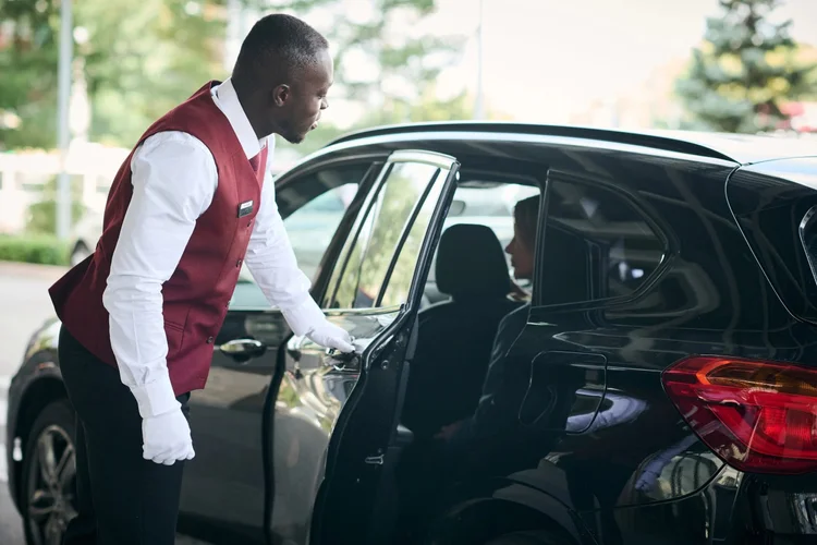Chauffeur welcoming a traveller